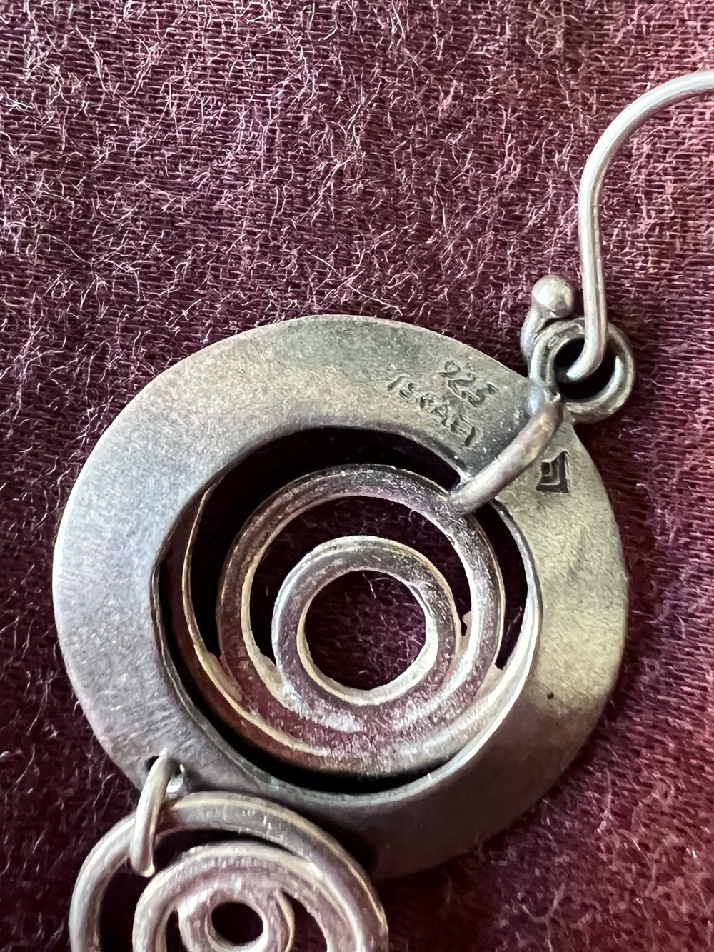 Silpada Sterling Silver Mixed Metal Spiral Drop Earrings